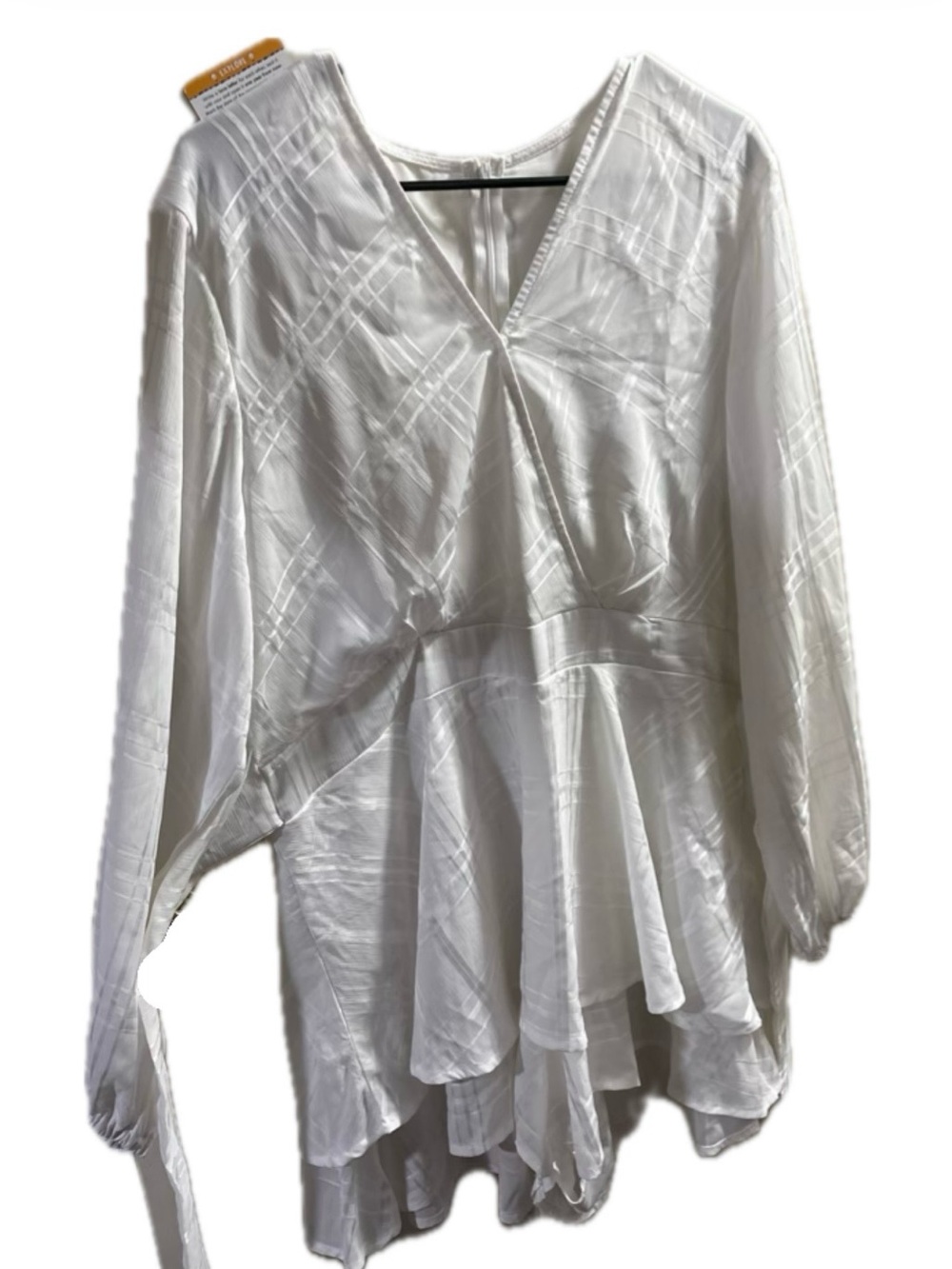 Women's White Romper with tie waist detail